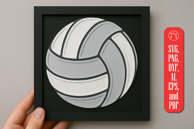 Layered Papercut Volleyball SVG Cut File SVG MD JOYNAL ABDIN 