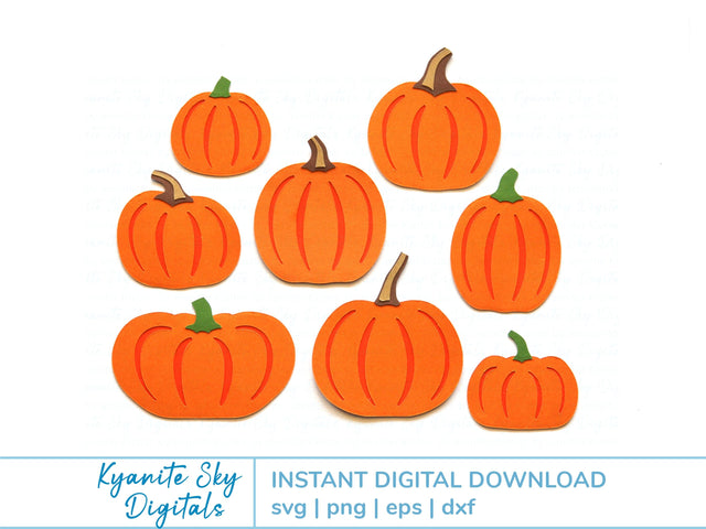 Layered Pumpkin Shapes SVG Bundle SVG Kyanite Sky Digitals 