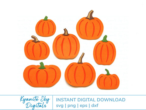 Layered Pumpkin Shapes SVG Bundle SVG Kyanite Sky Digitals 
