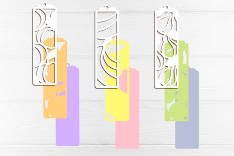 Layered summer bookmarks with fruits, Laser cut template SVG AnastasiyaArtDesign 