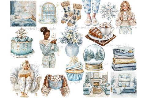 Lazy Snowy Day Clipart | Christmas Graphics Bundle SVG GlamArtZhanna 