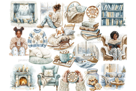 Lazy Snowy Day Clipart | Christmas Graphics Bundle SVG GlamArtZhanna 