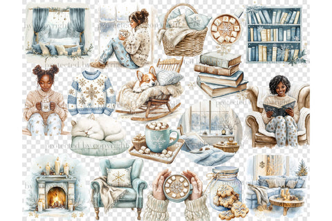 Lazy Snowy Day Clipart | Christmas Graphics Bundle SVG GlamArtZhanna 