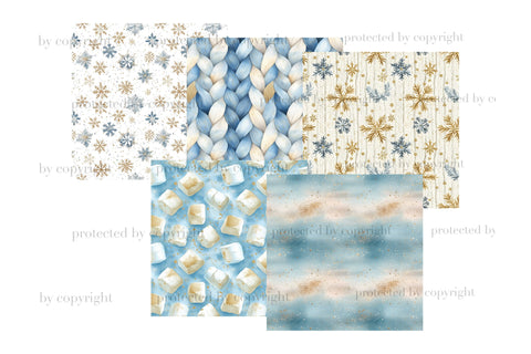 Lazy Snowy Day Papers | Winter Seamless Pattern Digital Pattern GlamArtZhanna 