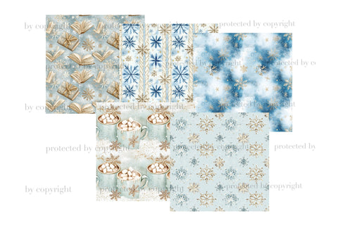 Lazy Snowy Day Papers | Winter Seamless Pattern Digital Pattern GlamArtZhanna 