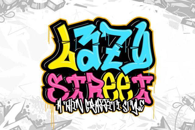 Lazy Street - A thin Layered graffiti font style Font Mozzatype 