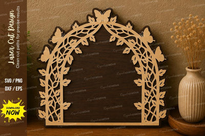 Leaf Arch Frame laser cut svg File SVG Regulrcrative 