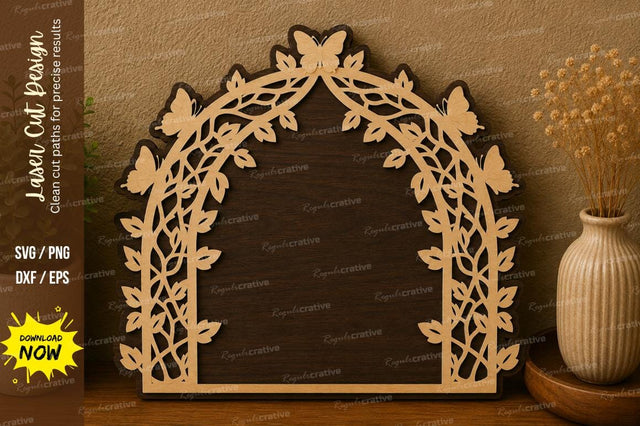 Leaf Arch Frame laser cut svg File SVG Regulrcrative 