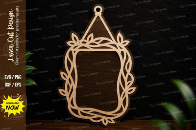 Leaf Border Frame Laser Cut SVG Design SVG Regulrcrative 