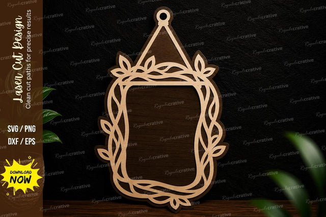 Leaf Border Frame Laser Cut SVG Design SVG Regulrcrative 