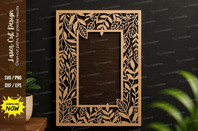 Leaf Border Frame Laser Cut SVG Design SVG Regulrcrative 