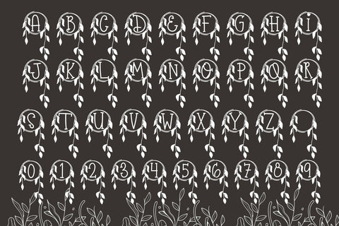 Leaf Cascade Monogram Font Dm Letter Studio 