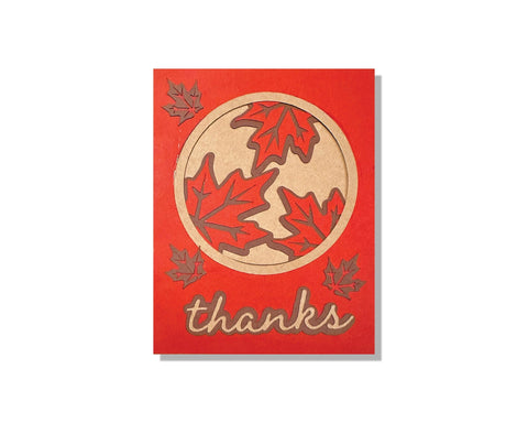 Leaf Circle Layered Thank You Card SVG Cut File 3D Paper Flowingcreek 