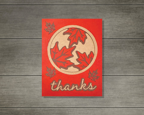 Leaf Circle Layered Thank You Card SVG Cut File 3D Paper Flowingcreek 