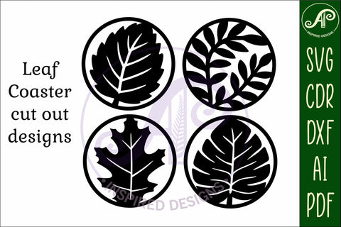 Leaf Coasters, laser cut out leaves designs d4 SVG APInspireddesigns 