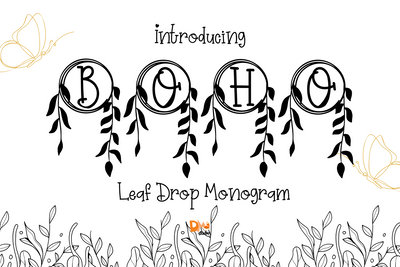 Leaf Drop Monogram Font Dm Letter Studio 