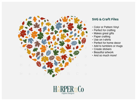 Leaf Heart SVG PNG Cut EPS File SVG HarperNCo 