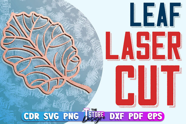 Leaf Laser Cut Design | Floral Laser Cut SVG Design | CNC File SVG The T Store Design 
