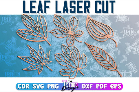 Leaf Laser Cut Design | Floral Laser Cut SVG Design | CNC File SVG The T Store Design 