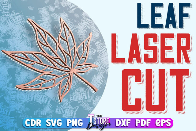 Leaf Laser Cut Design | Floral Laser Cut SVG Design | CNC File SVG The T Store Design 