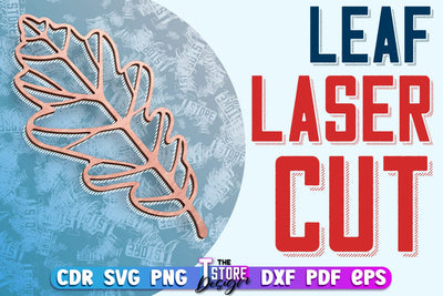 Leaf Laser Cut Design | Floral Laser Cut SVG Design | CNC File SVG The T Store Design 