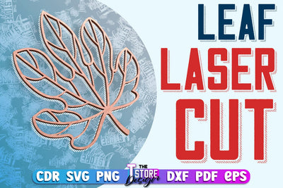 Leaf Laser Cut Design | Floral Laser Cut SVG Design | CNC File SVG The T Store Design 