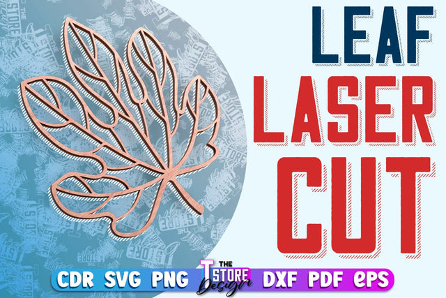 Leaf Laser Cut Design | Floral Laser Cut SVG Design | CNC File SVG The T Store Design 