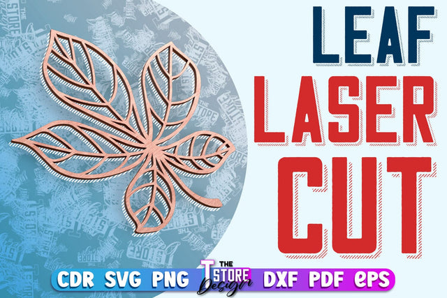 Leaf Laser Cut Design | Floral Laser Cut SVG Design | CNC File SVG The T Store Design 