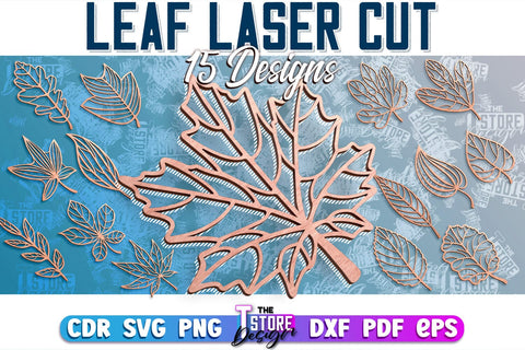 Leaf Laser Cut Design | Floral Laser Cut SVG Design | CNC File SVG The T Store Design 
