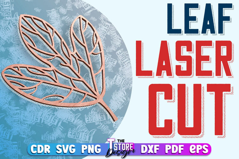 Leaf Laser Cut Design | Floral Laser Cut SVG Design | CNC File SVG The T Store Design 