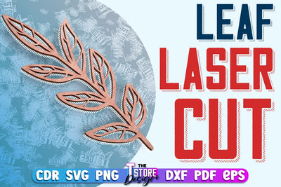 Leaf Laser Cut Design | Floral Laser Cut SVG Design | CNC File SVG The T Store Design 