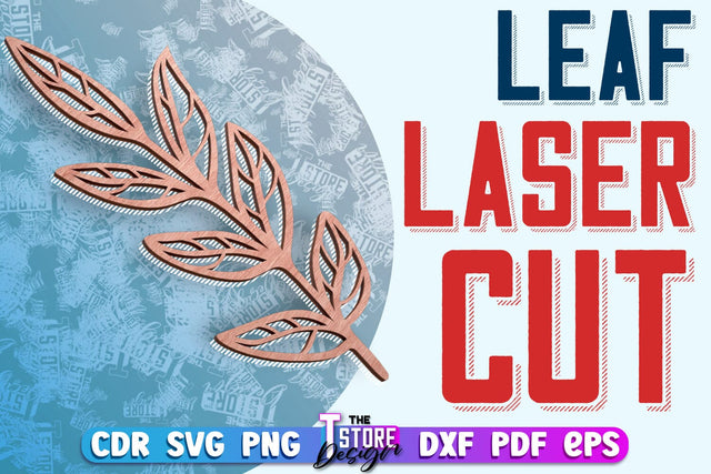 Leaf Laser Cut Design | Floral Laser Cut SVG Design | CNC File SVG The T Store Design 