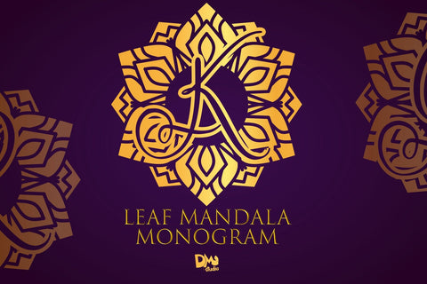 Leaf Mandala Monogram Font Dm Letter Studio 