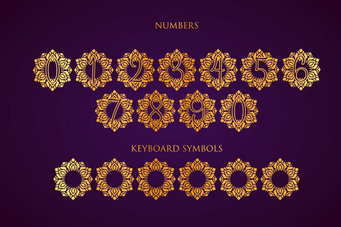 Leaf Mandala Monogram Font Dm Letter Studio 