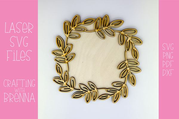 Leaf Monogram Layered Sign Laser SVG SVG Crafting With Brenna 