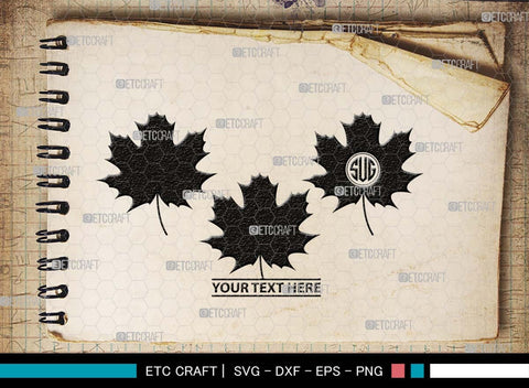 Leaf Monogram, Leaf Silhouette, Leaf SVG, Plants Svg, Leaves Svg, Tropical Leaves Svg, Monstera Svg, Fall Leaf Svg, SB00503 SVG ETC Craft 