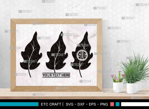 Leaf Monogram, Leaf Silhouette, Leaf SVG, Plants Svg, Leaves Svg, Tropical Leaves Svg, Monstera Svg, Fall Leaf Svg, SB00503 SVG ETC Craft 