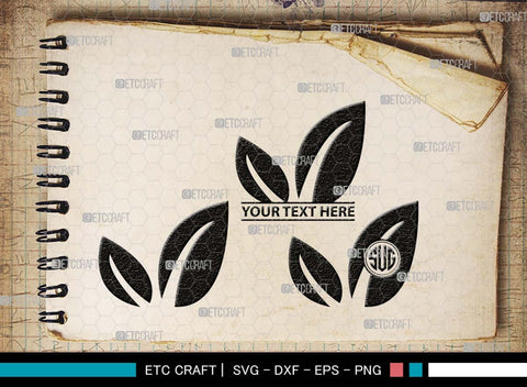 Leaf Monogram, Leaf Silhouette, Leaf SVG, Plants Svg, Leaves Svg, Tropical Leaves Svg, Monstera Svg, Fall Leaf Svg, SB00503 SVG ETC Craft 