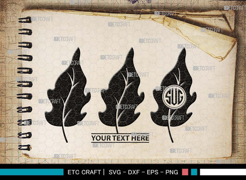 Leaf Monogram, Leaf Silhouette, Leaf SVG, Plants Svg, Leaves Svg, Tropical Leaves Svg, Monstera Svg, Fall Leaf Svg, SB00503 SVG ETC Craft 
