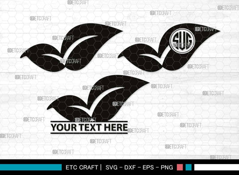 Leaf Monogram, Leaf Silhouette, Leaf SVG, Plants Svg, Leaves Svg, Tropical Leaves Svg, Monstera Svg, Fall Leaf Svg, SB00503 SVG ETC Craft 