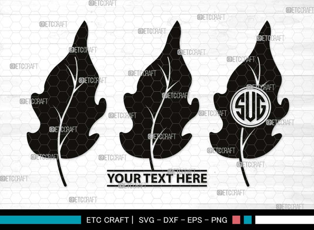 Leaf Monogram, Leaf Silhouette, Leaf SVG, Plants Svg, Leaves Svg, Tropical Leaves Svg, Monstera Svg, Fall Leaf Svg, SB00503 SVG ETC Craft 