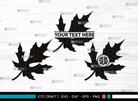 Leaf Monogram, Leaf Silhouette, Leaf SVG, Plants Svg, Leaves Svg, Tropical Leaves Svg, Monstera Svg, Fall Leaf Svg, SB00503 SVG ETC Craft 