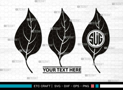 Leaf Monogram, Leaf Silhouette, Leaf SVG, Plants Svg, Leaves Svg, Tropical Leaves Svg, Monstera Svg, Fall Leaf Svg, SB00503 SVG ETC Craft 