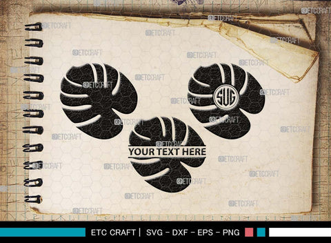 Leaf Monogram, Leaf Silhouette, Leaf SVG, Plants Svg, Leaves Svg, Tropical Leaves Svg, Monstera Svg, Fall Leaf Svg, SB00503 SVG ETC Craft 