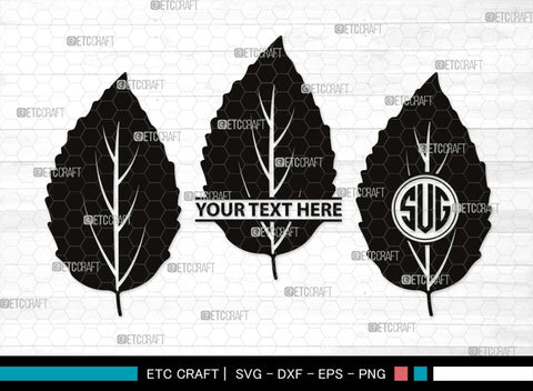 Leaf Monogram, Leaf Silhouette, Leaf SVG, Plants Svg, Leaves Svg, Tropical Leaves Svg, Monstera Svg, Fall Leaf Svg, SB00503 SVG ETC Craft 