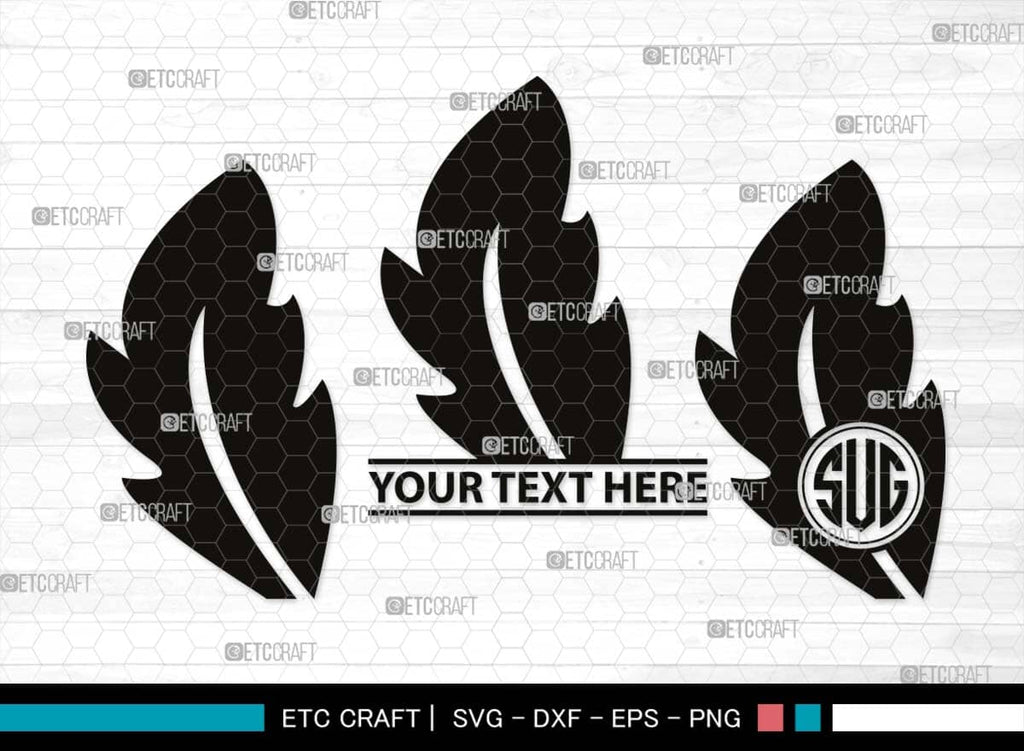 Leaf Monogram, Leaf Silhouette, Leaf SVG, Plants Svg, Leaves Svg ...