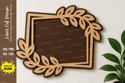 Leaf Name Frame laser Cut svg Cutting file, SVG Regulrcrative 