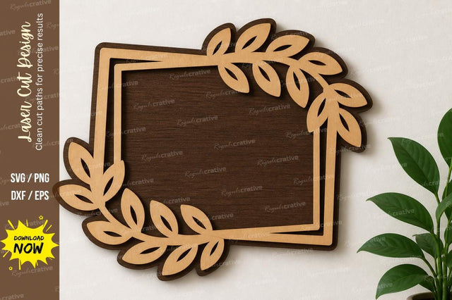 Leaf Name Frame laser Cut svg Cutting file, SVG Regulrcrative 
