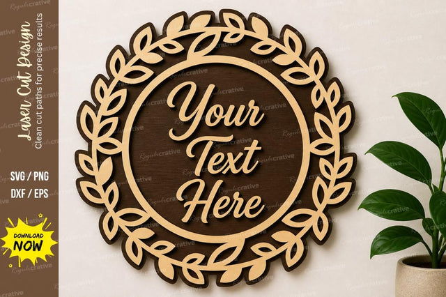 Leaf Round Frame laser Cut svg Cutting file SVG Regulrcrative 