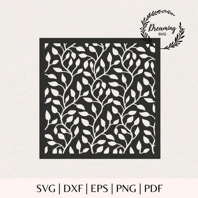 Leaf Seamless Pattern SVG for Cricut - Foliage Pattern Background Stencil Template - Botanical Paint Cut File SVG DreamingSVG 